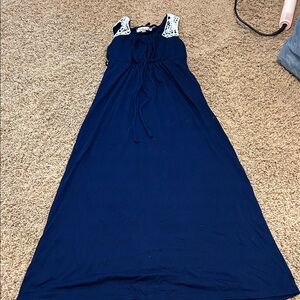Speechless Navy and White Maxi Dress